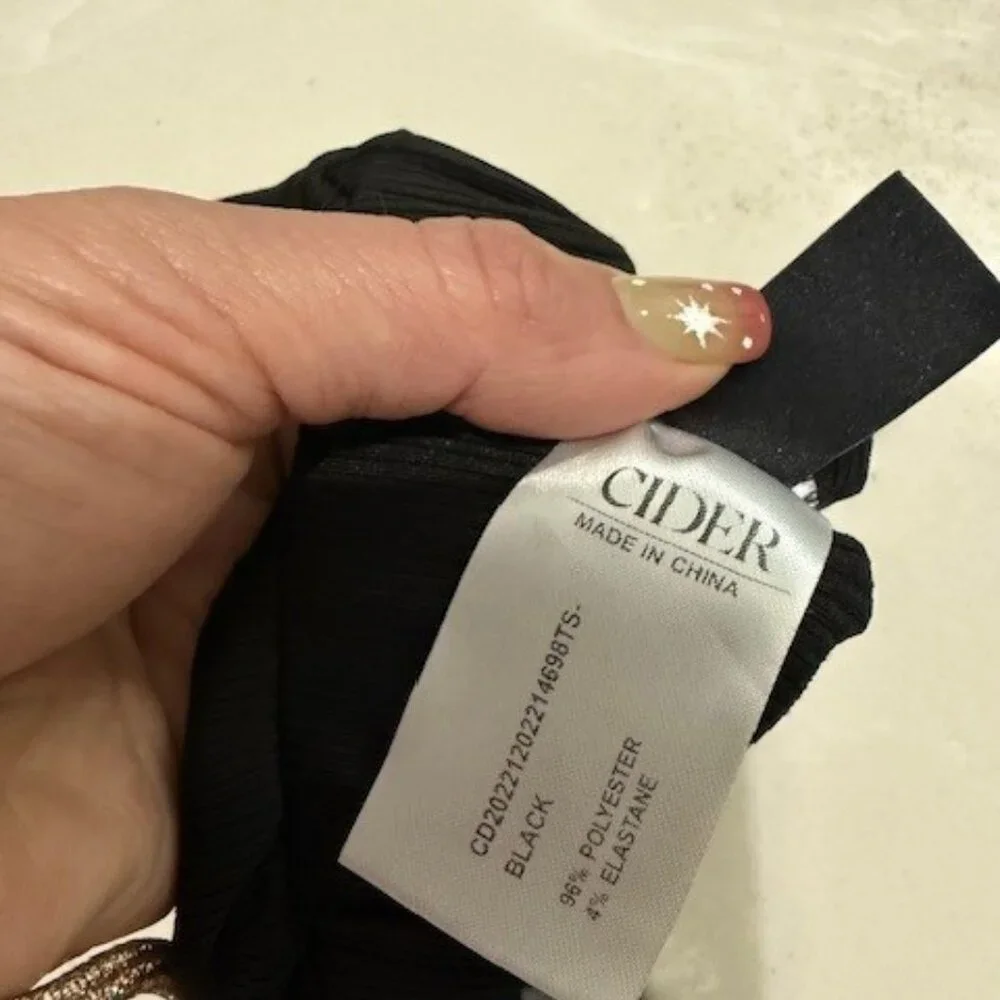 Cider Womens Black loose and flowy dress pants with Elastic waist band Sz M - Picture 3 of 5